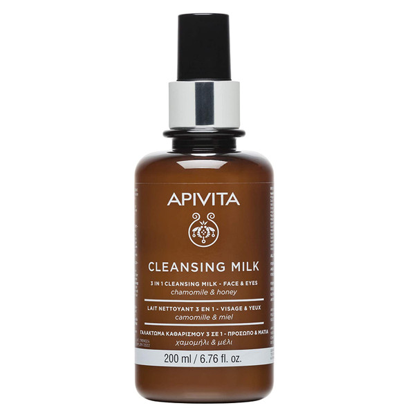 APIVITA 3 in 1 Cleansing Milk with Chamomile and Honey 6.76 fl.oz.  Natural Cleansing Milk