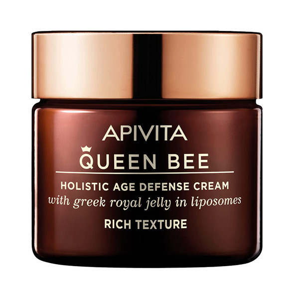 APIVITA Queen Bee Holistic Age Defense Cream Rich Texture 1.69 fl.oz.  Antiaging Firming  Restoring Cream with Royal Jelly