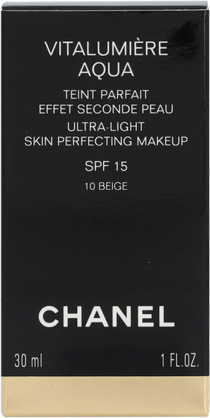 CHANEL VITALUMIÈRE AQUA Ultra-Light Skin Perfecting Sunscreen Makeup Broad  Spectrum SPF 15 Hybrid Fluid Foundation