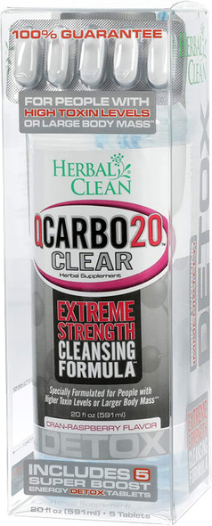Herbal Clean SameDay Premium Detox Drink CranRaspberry Flavor 20 Fl Oz and Tablets 5 Count