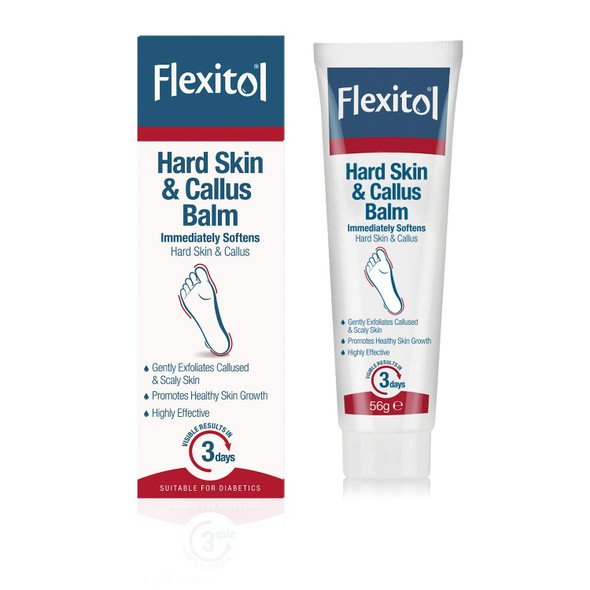 Flexitol Hard Skin and Callus Balm, Immediately Softens Hard Skin and Callus, Suitable for Diabetics - 56g