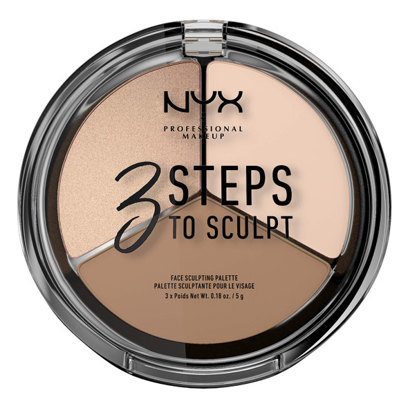 NYX PROFESSIONAL MAKEUP 3 Steps to Sculpt Face Sculpting Palette, Fair