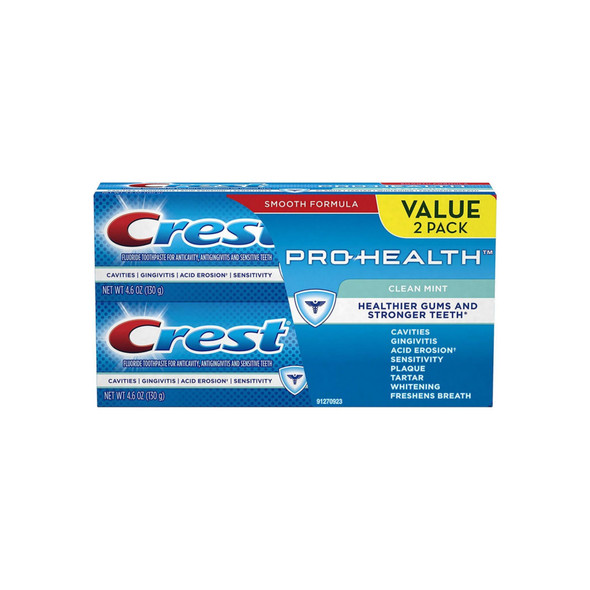 Crest Pro-Health Clean Mint Toothpaste, 4.6 oz, Twin Pack 2 ea