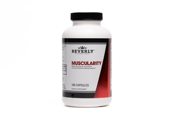 Beverly International Muscularity Specialty BCAA Formula 180 Capsules. Branched Chain Amino Acids + Chromium Picolinate B6-B12. Improves Energy Metabolism  Muscle Recovery  Muscle Guard.