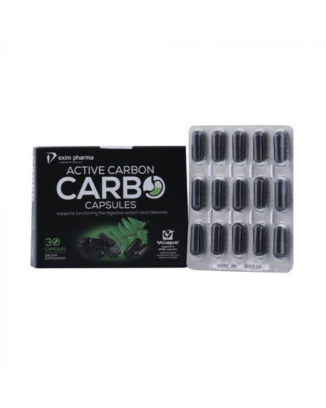 Exim Pharma Carbo Active Carbon 150mg Capsules 30s