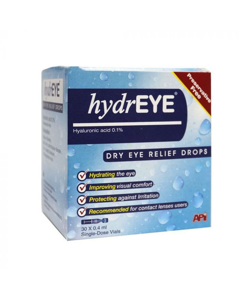 Hydreye 0.1 Dry Eye Relief Drops Single Dose Unit 0.4 mL 30s
