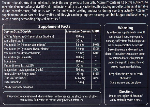 Vital Health Actamin Tablets 30s