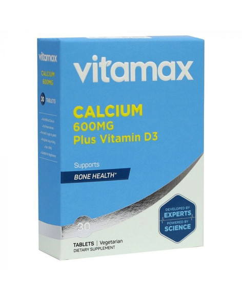 Vitamax Calcium 600 mg  Vitamin D3 400IU Tablets 30s