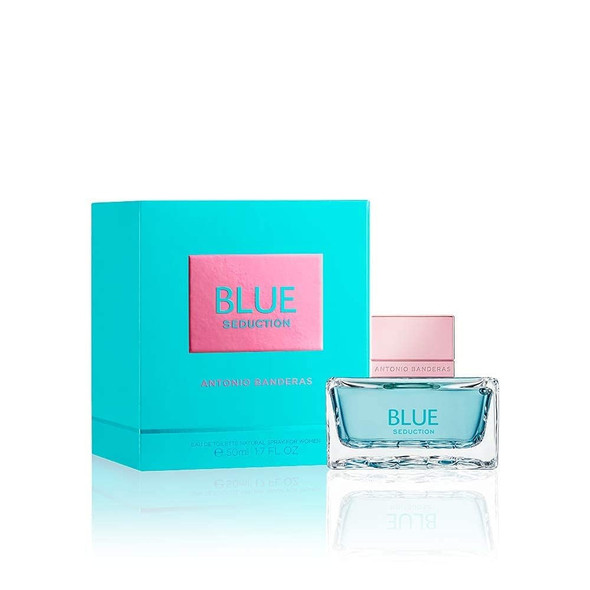 Antonio Banderas Perfumes  Blue Seduction Woman  Eau de Toilette Spray for Women Floral Aquatic Fragrance  1.7 Fl Oz