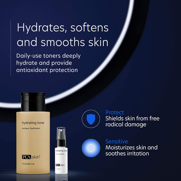 PCA SKIN Hydrating Toner Bundle  Purifying Non Comedogenic FullSize Facial Toner  TravelSize Face Spray with Moisturizing Formula for Sensitive Skin