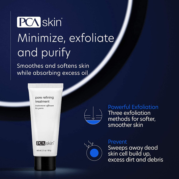 PCA SKIN Pore Refining Treatment  Exfoliates  Purifies Skin with Clay Mandelic Acid Enzymes Rice Powder  Pumice 2.1 oz