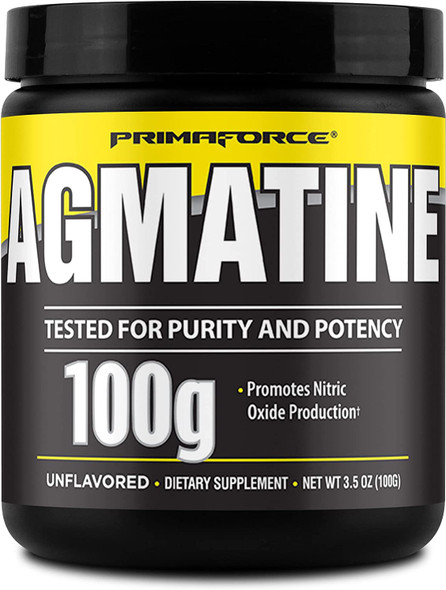 PrimaForce Agmatine Sulfate Powder Supplement 100 Grams  Promotes Nitric Oxide Production / Enhances Performance