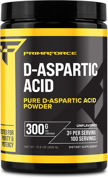 PrimaForce DAspartic Acid 300 Grams 100 Servings Unflavored Vegetarian NonGMO