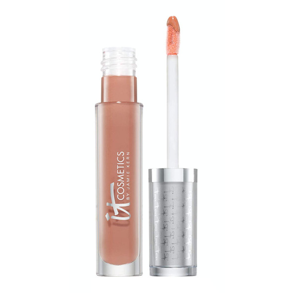 IT Cosmetics Vitality Lip Flush Butter Gloss Perfect Nude  Gloss  AntiAging Lip Serum  Hydrates Repairs  Protects Lips  Collagen Hyaluronic Acid Shea Butter Jojoba  Avocado Oil  0.11 oz