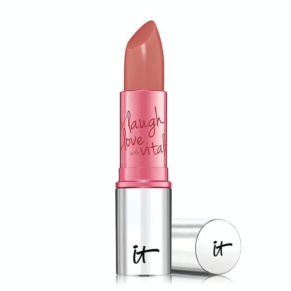 IT Cosmetics Vitality Lip Flush 4in1 Reviver Lipstick Stain Damsel  LongWear Color  Hydration  with Shea Butter Aloe Jojoba Plum Oil  Cherry Oil  0.11 oz