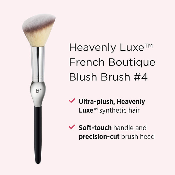 IT Cosmetics Heavenly Luxe French Boutique Blush Brush 4  For Cream  Powder Blush  SoftFocus Naturally Pretty Finish  With AwardWinning Heavenly Luxe Hair