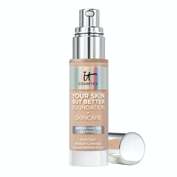 IT Cosmetics Your Skin But Better Foundation  Skincare Light Neutral 22  Hydrating Coverage  Minimizes Pores  Imperfections Natural Radiant Finish  With Hyaluronic Acid  1.0 fl oz
