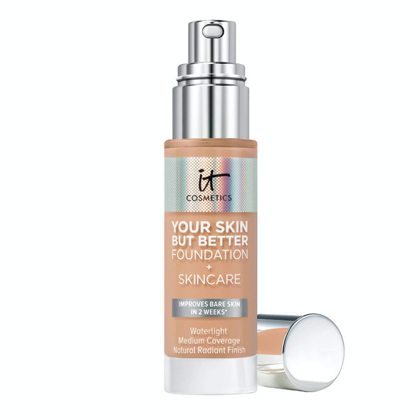 IT Cosmetics Your Skin But Better Foundation  Skincare Medium Neutral 33  Hydrating Coverage  Minimizes Pores  Imperfections Natural Radiant Finish  With Hyaluronic Acid  1.0 fl oz