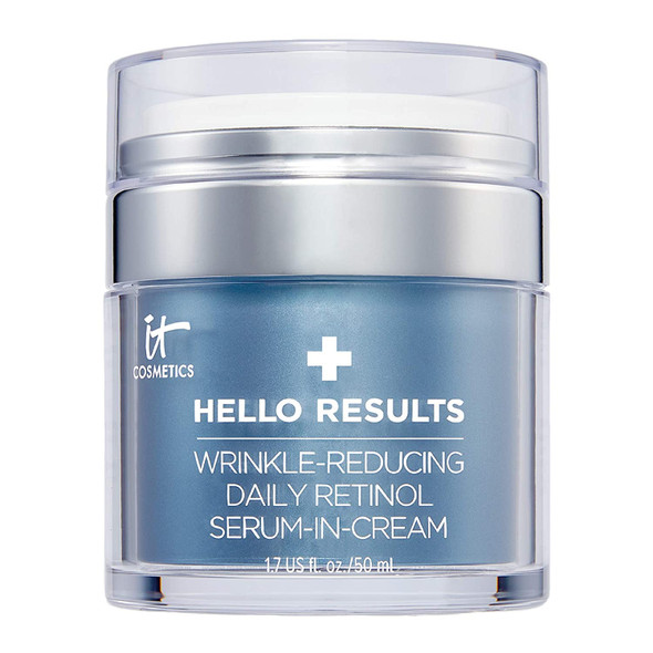 IT Cosmetics Hello Results WrinkleReducing Daily Retinol SeruminCream  Firming  AntiAging Retinol Face Cream with Niacinamide Vitamin B5  Vitamin E  1.7 fl oz