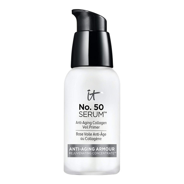 IT Cosmetics No. 50 Serum AntiAging Collagen Veil Primer  Hydrating Primer  Serum  Preps Skin for Makeup Diffuses the Look of Pores  With Essential Oils Vitamins Hyaluronic Acid Niacin  Silk