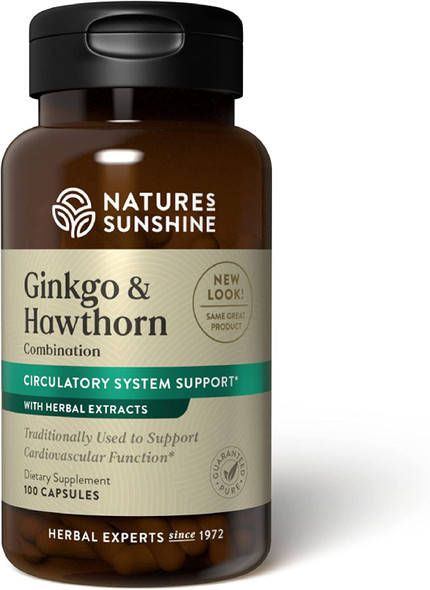 Natures Sunshine Ginkgo and Hawthorn Combination 100 Capsules