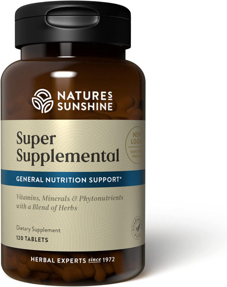 Natures Sunshine Super Supplemental 120 Tablets Multivitamin for Men and Women Provides Vitamins Minerals Amino Acids Herbs Fruit Powders Veggie Powders and Carotenoids