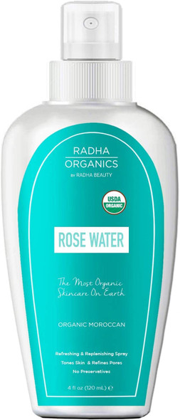 Radha Beauty Rose Water Toner  USDA Organic 100 Pure Moroccan Rosewater