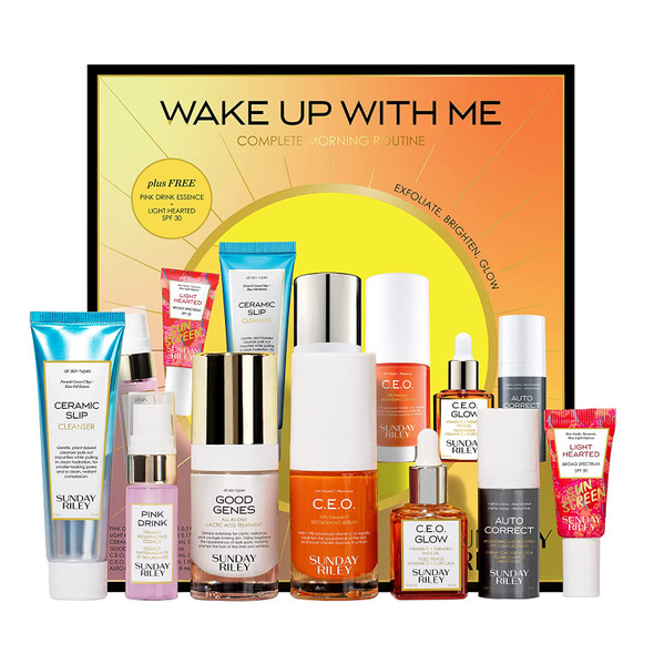 Sunday Riley Wake Up With Me Complete Brightening Morning Skincare Set 1 ct.