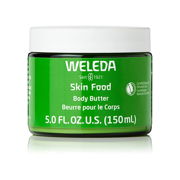 Weleda Skin Food Body Butter 5 Fluid Ounce Sustainable Glass Jar Plant Rich Hydrating Moisturizer with Shea and Cocoa Butter Sweet Almond Oil and Pansy