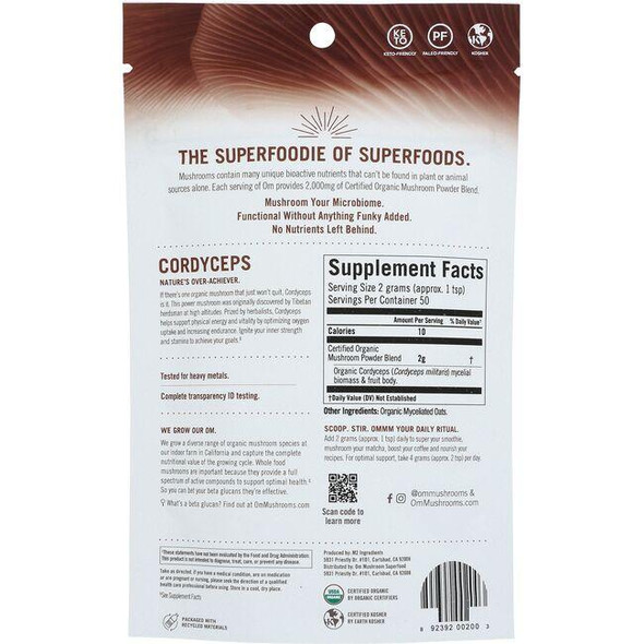 Cordyceps  Certified Organic Mushroom Powder