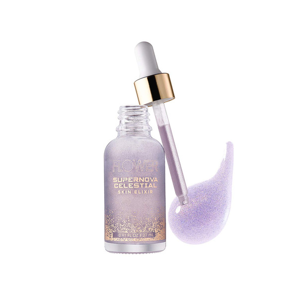 Flower Beauty Supernova Celestial Skin Elixir  Vegan Makeup Face Primer with Ultralight Texture  Fast Absorbing Formula Contains 6 Antioxidant Rich Oils with Smoothing  Brightening Effect