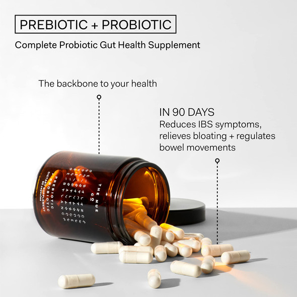 The Nue Co. Natural Prebiotic  Probiotic  IBS Relief  Supports Gut Health Immunity and Skin  Spore Based Bacteria  Vegan  Organic  TimeDelayed  60 Capsules