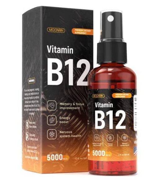 B12 Liquid Spray Vitamin B12 Drops for Energy and Nerve Function Support Brain Memory Mood Immune System with B12 Sublingual Vitamins Maximum Strength Vegan B12 Supplement 2 Fl Oz