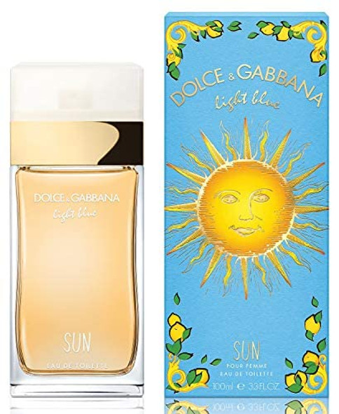 Dolce  Gabbana Light Blue Sun Eau De Toilette Spray for Women 3.4 Ounce