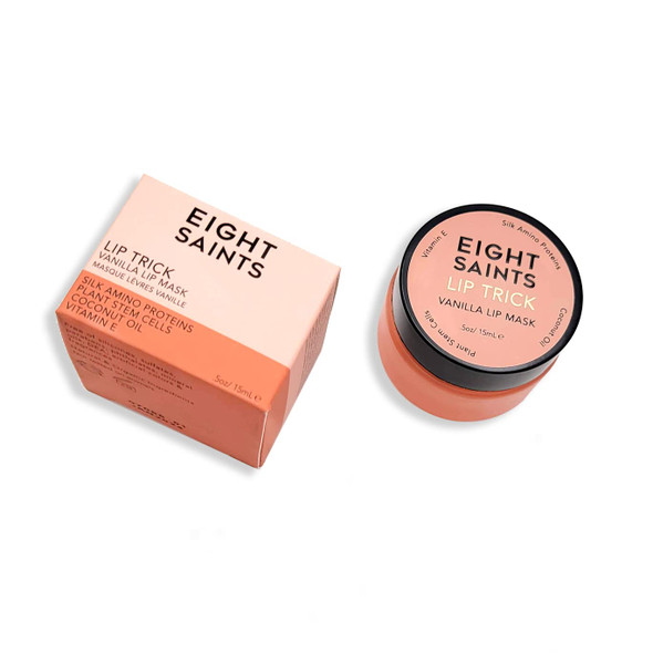 Eight Saints Lip Trick Vanilla Lip Mask Natural and Organic Lip Gloss Treatment for Full Soft Lips Plumping Hydrating and Wrinkles  .5 Ounces