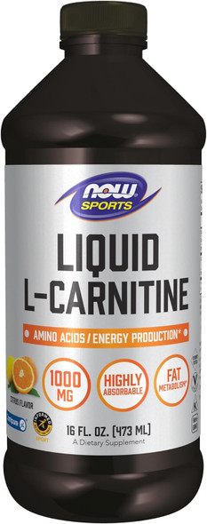 Now Foods L-Carnitine Liquid 1000Mg 16Oz Citrus Flavor