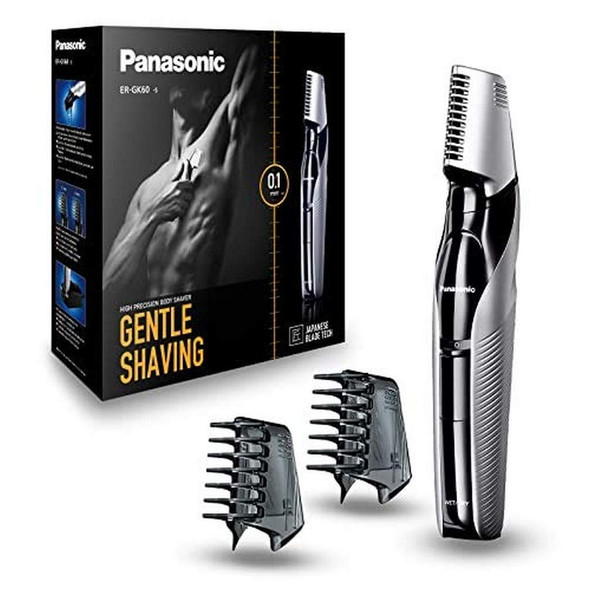 Panasonic Body Trimmer ER-GK60 with 3 attachments Electric Razor for Men for Gentle Skin, for Wet and Dry Shaving, Hair Trimmer for Head and Body