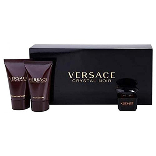 Versace Crystal Noir By Gianni Versace For Women. Seteau De Parfum .17 OZ Mini  Body Lotion .8 OZ Mini  Shower Gel .8 OZ Mini