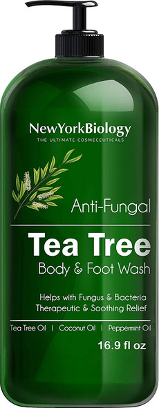 New York Biology Tea Tree Body Wash with Tea Tree Mint Body Wash for Men and Women  Helps Jock Itch  Itchy Skin Nail Fungus Athletes Foot Eczema  Body Odor Ringworms  16 Fl Oz