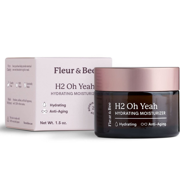 Ultra Hydrating Moisturizer  Clean 100 Vegan  Super Intense Hydration Moisturizer for Dry Skin with Anti Aging Properties  H2 Oh Yeah by Fleur  Bee  1.5 oz
