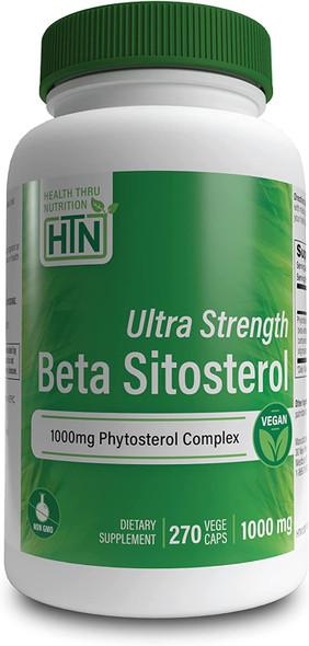 Ultra Strength Beta Sitosterol  1000Mg Phytosterols Complex 400Mg Beta  Nongmo Vegan  By Health Thru Nutrition Pack Of 270