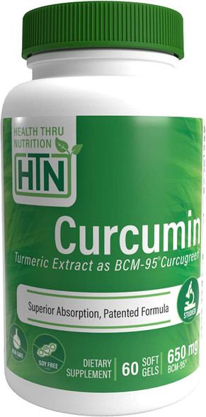 Health Thru Nutrition Curcumin Complex BCM95 Softgels 650mg Pack of 60