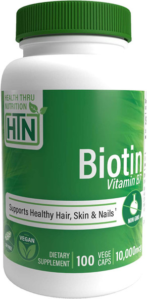 Health Thru Nutrition Biotin Vegecaps 10000mcg Pack of 100