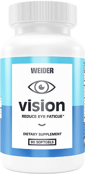 Weider Vision Complete Formula with Lutein Zinc and Fish Oil Dietary Supplement to Reduce Eye Fatigue 90 Count