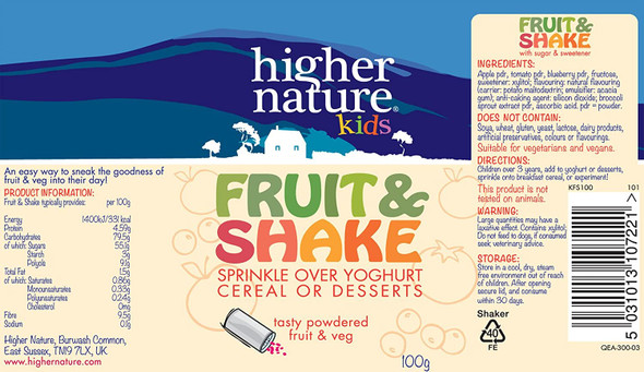 HIGHER NATURE Fruit N Shake, 100 GR