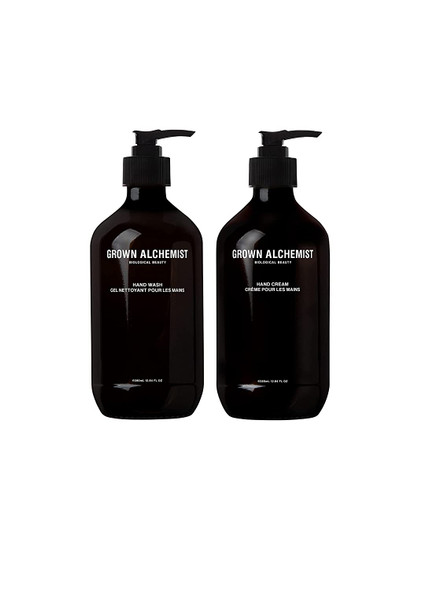 Grown Alchemist Limited Edition Amber Glass Bottle Hand Care Kit - Gentle Hand Wash and Moisturizer that Softens Hand