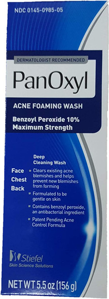 PanOxyl Acne Foaming Wash 10% Benzoyl Peroxide 5.5 Ounce