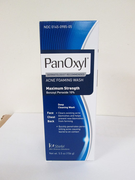 PanOxyl - Foaming Acne Wash, Maximum Strength Formula with 10% Benzoyl Peroxide 5.5 Ounce (Pack of 1)