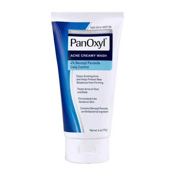 PanOxyl 4 Acne Creamy Wash, 4% Benzoyl Peroxide 6 oz (Pack of 6)