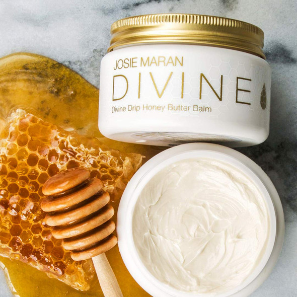 Josie Maran Divine Drip Honey Butter Balm - Seal in Moisture With a Protective Barrier From Whipped Argan Oil and Honey (142g/5oz) - Honey Peach